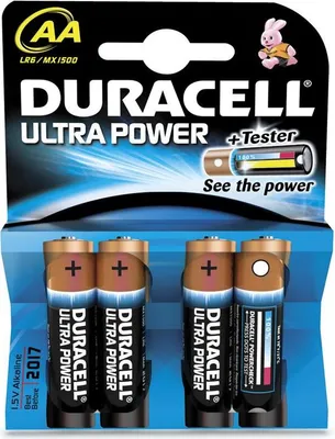 Produktbild von Duracell AA Ultra Power (4pcs), Alkali, Zylindrische, 1.5 V, 120 x 84 x 15 mm
