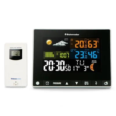 Produktbild von Buienradar BR700 - 3 in 1 Wetterstation mit kabellosem Außensensor, schwarz