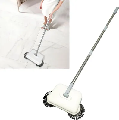 Produktbild von Handkehrmaschine Effizienter, um 360 Grad Drehbarer Manueller Kehrmopp für Holzfliesenböden, Leicht und Leise, Ideal für Wohnungen und Büros