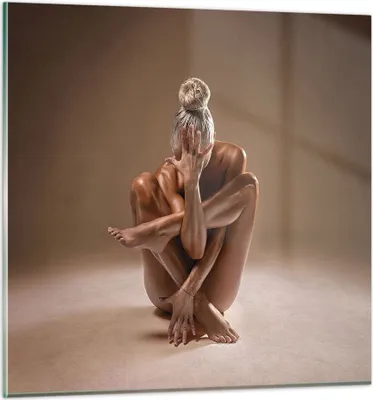 Produktbild von Bilder auf glas - Einteilig - Nackt Frau Figur - 60x60cm - Glasbilder - Wandbilder - Bilder - zum Aufhängen bereit - Wanddekoration aus Glas - Glas Bilder - Wandbild auf Glas - GAC60x60-4775