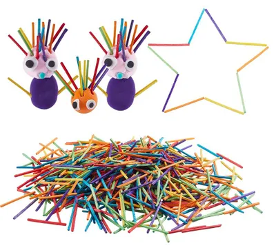 1000 bunte Bastelhölzer 50 mm für DIY-Projekte und Kunst