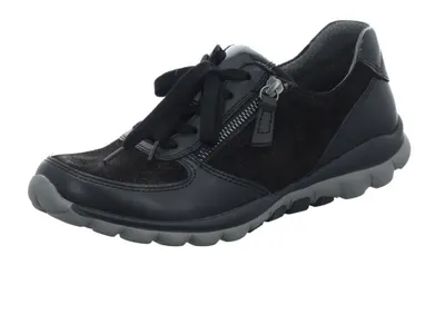 Zdjęcie produktu dla Gabor Low Sneaker damskie skórzane i tekstylne czarne Rozmiar: 7½