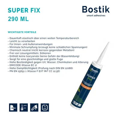 Produktbild von BOSTIK Seal'N'Bond Montagekleber Klebstoff Dichtmasse Kartusche 290 ML weiß