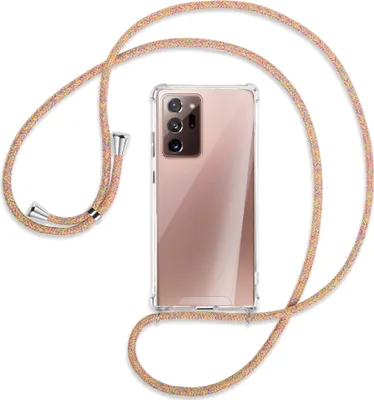 Produktbild von Handykette Backcover-Schutzhülle mit Band (Metall silberfarben) für Samsung Galaxy Note20 Ultra 4G,5G (N985,N986) - Rainbow