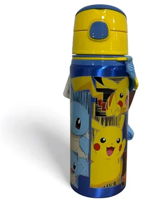 Aluminium Trinkflasche mit Klickverschluss, 600 ml, Pokémon