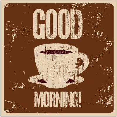 Produktbild von MuchoWow® Poster Kaffee - Guten Morgen! - Retro - Sprichwörter - Zitate 100x100 cm - Babyzimmer