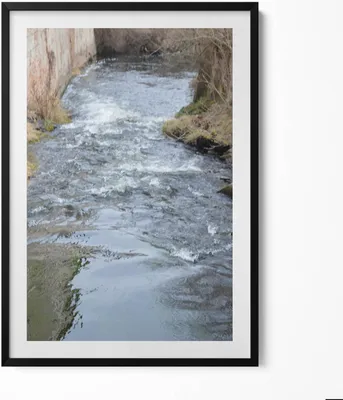 Produktbild von Tasovice Fluss Dyje Moravia– Wandbild mit Rahmen – Gerahmtes Bild  – Wanddekoration – 70x100 cm –  Schwarz Rahmen