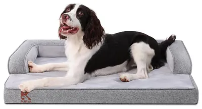 Immagine prodotto di Cuccia ortopedica per cani, colore grigio, dimensioni 88x55x15 cm. Imbottitura removibile e lavabile