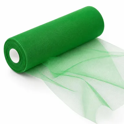 Image de Rouleau de tissu en organza, 30 cm x 92 m, ruban en organza vert, pour la décoration