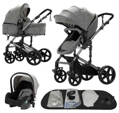 Imagen del producto de Sistema de viaje 3 en 1, ligero y compacto, color gris B588