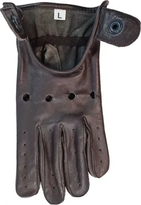 Produktbild von Herren Driving Autofahrer-Handschuhe Lederhandschuhe, Größe:9=L, Farbe:Dunkelbraun
