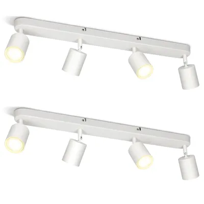 Produktbild von ZMH LED Deckenleuchte Weiß 4 Flammig Deckenlampe 2ER Deckenstrahler Modern GU10 Metall Deckenspots Schwenkbar 330° für Wohnzimmer Schlafzimmer Flur