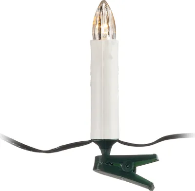 Produktbild von Konstsmide - LED Baumbeleuchtung, Topbirnen, mit 6h Timer, 20 warm weiße Dioden, batteriebetrieben, Innen, grünes Kabel, 3 x AA 1.5V (exkl.); 1177-000