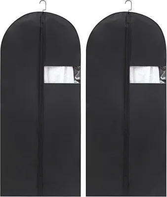 Produktbild von Ibenzoa® 3‑teiliges Kleiderhüllen-Set 140 x 60 cm – robuste Hüllen mit Reißverschluss zum Schutz, Aufbewahren & Transport von Anzügen, Kleidern und Mänteln