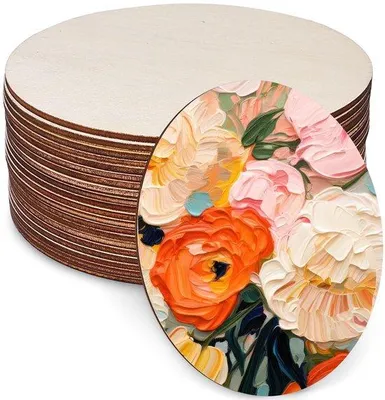 Immagine prodotto di Set di 20 dischi di legno - Dischi di legno rotondi, 20 x 20 cm - Compensato multistrato non trattato, 3 mm - Materiale per lavori manuali - Sicuro ed ecologico - Ideale per attività creative e artigianali