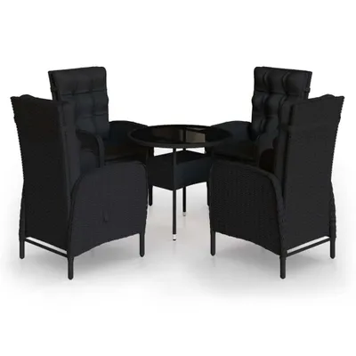Obrázek produktu pro vidaXL 5dílný zahradní set Poly Rattan Black