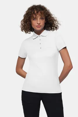 Image de HAKRO® 10008625277291 HAKRO® Damen Polo Shirt Coolmax (fibres de polyester) weiß Größe L