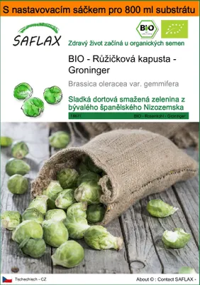 Obrázek produktu pro SAFLAX Garden in the bag - BIO - Růžičková kapusta - Groninger - Brassica oleracea var. gemmifera - 30 Semena - S pěstebním substrátem v praktickém samovztyčovacím sáčku