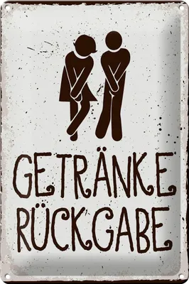 Produktbild von Blechschild Spruch 20x30cm Getränke Rückgabe