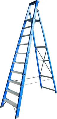 Produktbild von ASC Premium- Stufenstehleiter BT-10 einseitig 10 Stufen mit 4,52m Arbeitshöhe