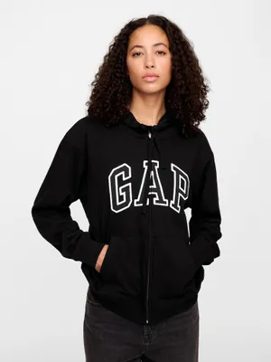 Produktbild von GAP Kapuzensweatshirt mit Logo-Print, leichtes French Terry, Schwarz, Größe M
