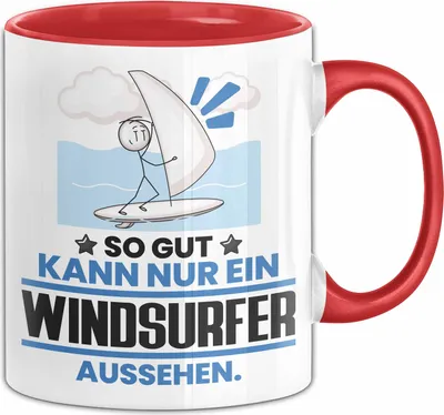 Produktbild von Windsurfer Geschenk Tasse So Gut Kann Nur Ein Windsurfer Aussehen Geschenkidee Kaffee-Becher (Rot)