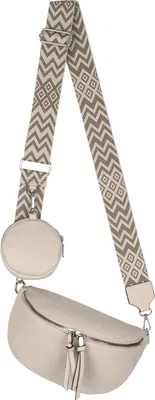 Produktbild von Bauchtasche Umhängetasche Kunstleder Crossbody-Bag Italy-Design BEIGE (YB-5566)