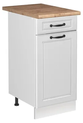 Produktbild von Spülenunterschrank Vicco R-Line Weiß Landhaus/Weiß 40 cm Arbeitsplatte Goldkraft Eiche, Model 72905