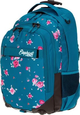 Produktbild von Schultrolley 3 Teile Set Mädchen Elephant Hero Signature Rucksack Trolley Sporttasche Mäppchen Box 12848 Blue Flower