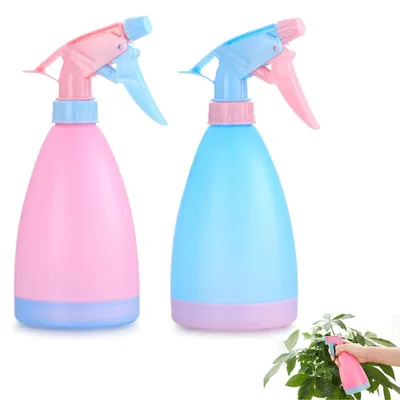 Produktbild von Sprühflaschen - 2er Set - 500 ml - Blumensprüher mit verstellbarer Düse - Sprühnebel und Strahl - Für Pflanzen, Blumen, und Friseursalon - Rosa/Blau