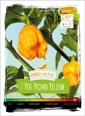 Produktbild von Chili 7 Pot Primo Yellow | Chilisamen von Chilivielfalt, Einzelartikel / komplette VE:Einzelartikel
