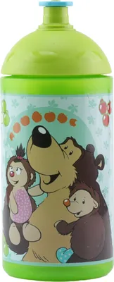 Produktbild von NICI Trinkflasche Bär und Igel Getränkeflasche, Flasche, Sportflasche, Grün, 0.5 L, 042956