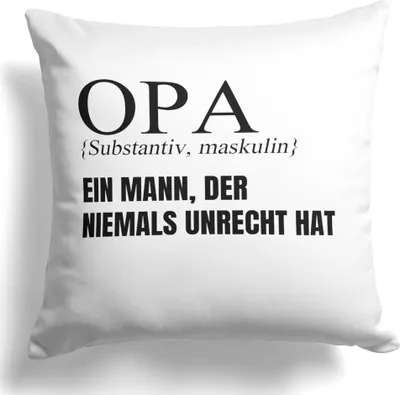 Produktbild von 22Feels Opa Geschenk Geburtstag Weihnachten Rente Männer Kissen Deko Grossvater Dekoration Wohnaccessoire Spruch Wohnzimmer Schlafzimmer Couch