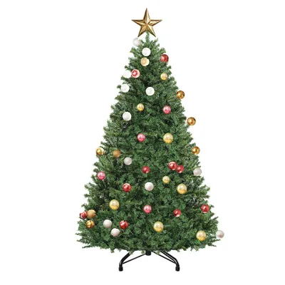 Produktbild von 230cm Künstlicher Weihnachtsbaum, mit 1340 Spitzen, Naturgetreu, Kieferbaum mit Metallständer, Schnellaufbau, Φ135cm