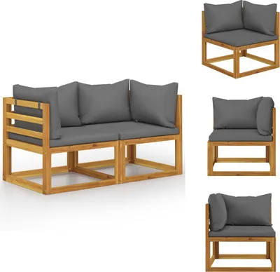 Image de vidaXL Banc de jardin 2 places avec coussins gris foncé - Bancs de jardin