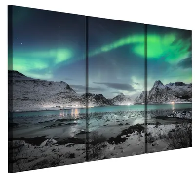 Produktbild von LUMASOUL Leinwand Bilder 90x60 cm, Leinwandbild Berglandschaft Motiv, Wandbilder Holzrahmen und Webstuhl Wohnzimmer und Schlafzimmer, 3 teilig Landschaft 04