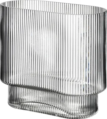 Image de Vase en verre Serenite, 19,5 x 10 x H 18 cm, transparent, 1 pièce