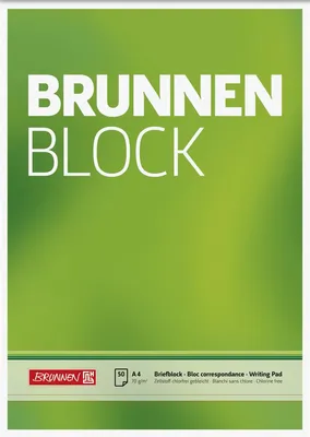 Produktbild von Briefblock Brunnenblock A4 70g/qm blanko 50 Blatt Packung mit 10 Stück