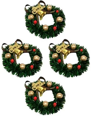 Produktbild von Mini Kerzenhalter Kerstkrans 6 cm Dekorationskranz Kerzenhalter für Weihnachtsfest Tischdekoration