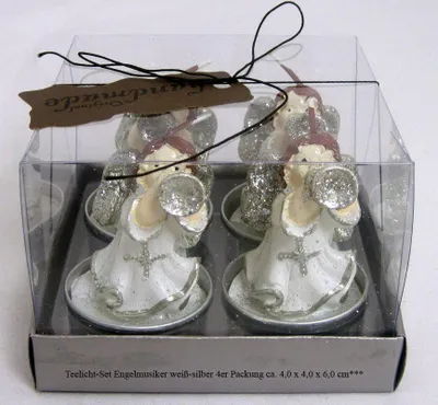 Produktbild von Teelichter Engelmusiker champagne 4er Packung ca. 4,0 x 4,0 x 6,0 cm
