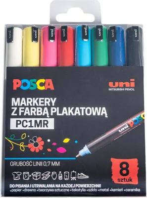 Obrázek produktu pro Uni Posca Pc-1Mr Popisovače - 8 barev, tužka 0,7 mm