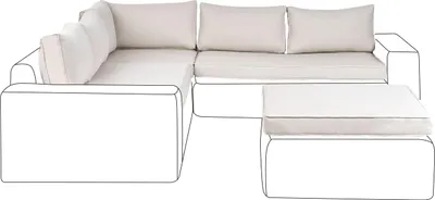 Produktbild von BELIANI Ersatzbezüge Cremeweiß aus Stoff 10-teilig mit Reißverschlüssen Modern Outdoor Rücken- und Sitzkissenbezüge für Gartenmöbel Loungemöbel