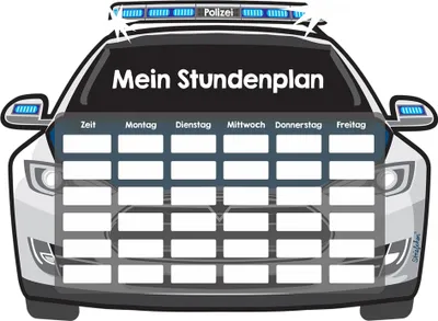 Produktbild von Stundenplan für Kinder mit Polizei-Motiv - Magnetischer Wochenplaner beschreibbar & abwischbar