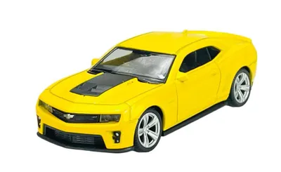Image de Welly, Chevrolet Camaro ZL1, jaune, modèle réduit en métal, échelle 1:43, neuf dans sa boîte, référence 44044