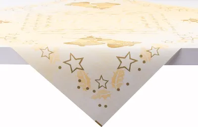 Produktbild von Sovie HORECA Weihnachtstischdecke Harmony in Creme aus Linclass® Airlaid 80 x 80 cm, 20 Stück - Mitteldecke Ornamente Sterne
