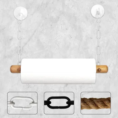 Produktbild von DEKAZIA® Küchenrollenhalter Holz | Küchenrollenhalter ohne Bohren Küchenrollenhalter Wand Küchenpapierhalter Halter Küchenrolle Papierrollenhalter Kuc