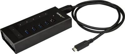 Produktbild von StarTech.com USB Hub 7 Port - Metall - USB-A zu 3x USB-C und 1x USB-C - USB 3.0 - Industrieller USB Hub - USB Hub mit Typ C - Hub - 5 x SuperSpeed USB 3.0 + 2 x USB-C - Desktop - für P/N: SVA12M5NA