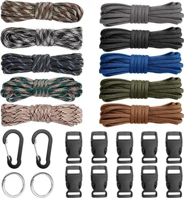 Produktbild von Überlebens-Notrutschseil-Set mit Freigabeklinken und Karabinerbefestigungen - Selbstfertigung-Abenteuersatz für Outdoor-Künstler