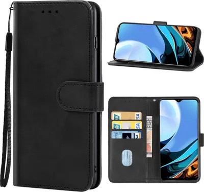 Produktbild von König Design Hülle kompatibel mit Xiaomi Redmi 9T Kunstleder Handyhülle - Handy Case Schwarz