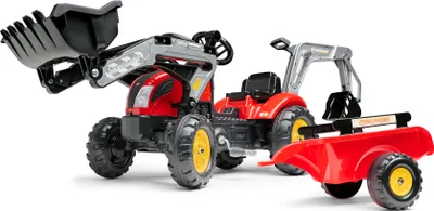 Obrázok produktu pre Falk Šliapací traktor Vintage 2058N s lyžicou, bagrom a prívesom, červený